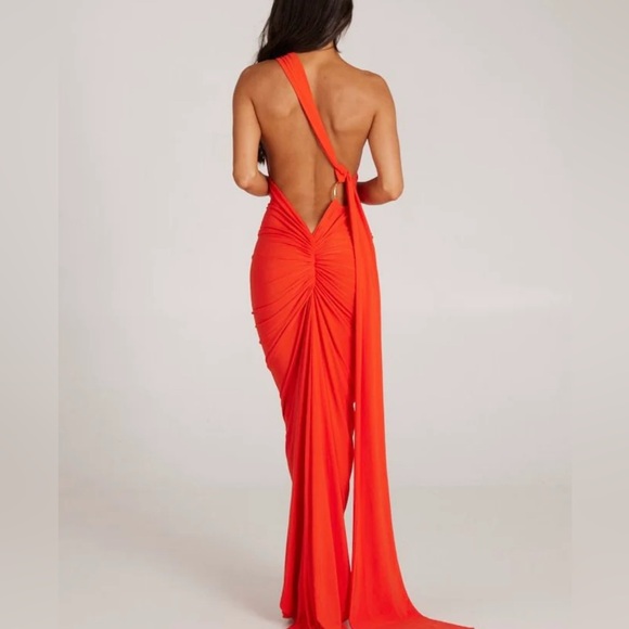 Vibrant One Shoulder Red Dress - Picture 1 of 3